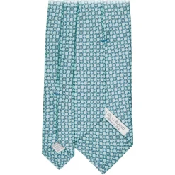 Viola Milano - Milanese Maillon Selftipped Silk Tie - Turquoise - Handmade in Italy - Luxury Exclusive Collection - Avvenice