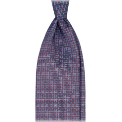 Viola Milano - Milanese Maillon Selftipped Silk Tie - Red/Sea - Handmade in Italy - Luxury Exclusive Collection - Avvenice
