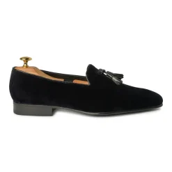 Viola Milano - Milanese Velvet Loafers - Midnight Navy - Handmade in Italy - Luxury Exclusive Collection - Avvenice