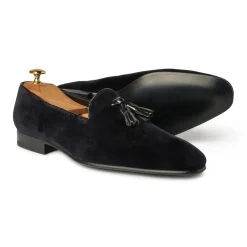 Viola Milano - Milanese Velvet Loafers - Midnight Navy - Handmade in Italy - Luxury Exclusive Collection - Avvenice