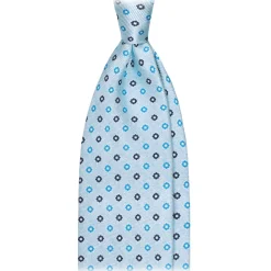 Viola Milano - Mix Floral Selftipped Silk Tie - Sea Tones - Handmade in Italy - Luxury Exclusive Collection - Avvenice