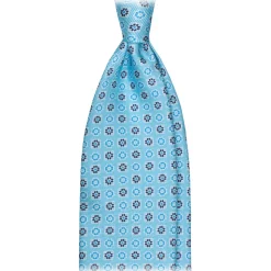 Viola Milano - Mix Floral Selftipped Silk Tie - Light Blue - Handmade in Italy - Luxury Exclusive Collection - Avvenice