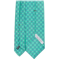 Viola Milano - Mix Floral Selftipped Italian Silk Tie - Spring Green - Handmade in Italy - Luxury Exclusive Collection - Avvenice