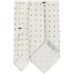 Viola Milano - Mix Floral Untipped Italian Silk Tie - Natural White - Handmade in Italy - Luxury Exclusive Collection - Avvenice