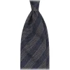 Viola Milano - Mix Melange Stripe 3-Fold Grenadine Tie - Denim Mix - Handmade in Italy - Luxury Exclusive Collection - Avvenice