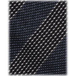 Viola Milano - Mix Melange Stripe 3-Fold Grenadine Tie - Denim Mix - Handmade in Italy - Luxury Exclusive Collection - Avvenice