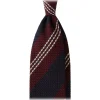 Viola Milano - Mix Stripe 3-Fold Grenadine Tie - Navy/Wine Mix - Handmade in Italy - Luxury Exclusive Collection - Avvenice