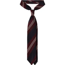 Viola Milano - Mix Stripe 3-Fold Grenadine Tie - Navy/Wine Mix - Handmade in Italy - Luxury Exclusive Collection - Avvenice