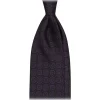 Viola Milano - Mosaic Pattern Handprinted Selftipped Silk Tie - Deep Purple - Handmade in Italy - Luxury Exclusive Collection - Avvenice