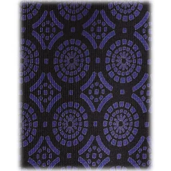Viola Milano - Mosaic Pattern Handprinted Selftipped Silk Tie - Deep Purple - Handmade in Italy - Luxury Exclusive Collection - Avvenice