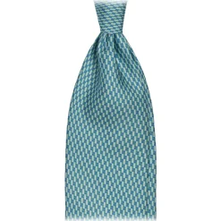Viola Milano - Mosaic Pattern Selftipped Italian Silk Tie - Green Mix - Handmade in Italy - Luxury Exclusive Collection - Avvenice
