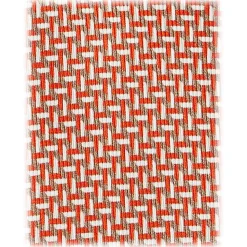 Viola Milano - Mosaic Pattern Selftipped Silk Tie - Orange - Handmade in Italy - Luxury Exclusive Collection - Avvenice