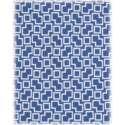 Viola Milano - Mosaic Pattern Handprinted Selftipped Silk Tie - Navy/White - Handmade in Italy - Luxury Exclusive Collection - Avvenice