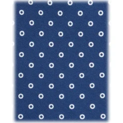 Viola Milano - Multi Circle Selftipped Silk Tie - Navy Blue - Handmade in Italy - Luxury Exclusive Collection - Avvenice