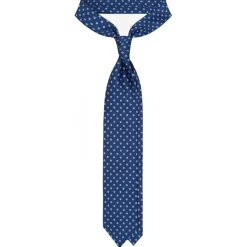 Viola Milano - Multi Circle Selftipped Silk Tie - Navy Blue - Handmade in Italy - Luxury Exclusive Collection - Avvenice