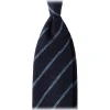Viola Milano - Multi Stripe Woven Grenadine/Shantung Tie - Navy/Sea - Handmade in Italy - Luxury Exclusive Collection - Avvenice