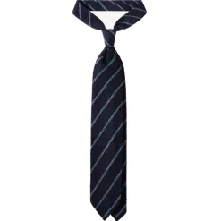 Viola Milano - Multi Stripe Woven Grenadine/Shantung Tie - Navy/Sea - Handmade in Italy - Luxury Exclusive Collection - Avvenice