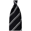 Viola Milano - Multi Stripe 3-Fold Grenadine Tie - Navy/White - Handmade in Italy - Luxury Exclusive Collection - Avvenice