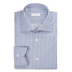 Viola Milano - Multi Stripe Shirt - Blue Mix - Handmade in Italy - Luxury Exclusive Collection - Avvenice