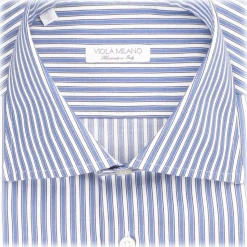 Viola Milano - Multi Stripe Shirt - Blue Mix - Handmade in Italy - Luxury Exclusive Collection - Avvenice