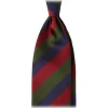 Viola Milano - Multi Stripe Handrolled Woven Silk Jacquard Tie - Verde Mix - Handmade in Italy - Luxury Exclusive Collection - Avvenice