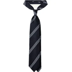 Viola Milano - Multi Stripe 3-Fold Grenadine Tie - Navy/Sea- Handmade in Italy - Luxury Exclusive Collection - Avvenice