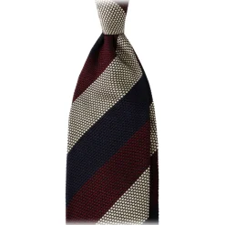 Viola Milano - Multi Stripe 3-Fold Grenadine Tie - Navy Mix - Handmade in Italy - Luxury Exclusive Collection - Avvenice