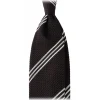 Viola Milano - Multi Stripe 3-Fold Grenadine Tie - Brown/White - Handmade in Italy - Luxury Exclusive Collection - Avvenice