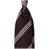 Viola Milano - Multi Stripe 3-Fold Grenadine Tie - Burgundy/White - Handmade in Italy - Luxury Exclusive Collection - Avvenice