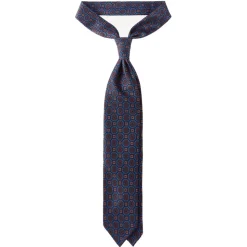 Viola Milano - Mystic Floral Selftipped Italian Silk Tie - Navy Mix - Handmade in Italy - Luxury Exclusive Collection - Avvenice