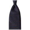 Viola Milano - Mystix Floral Selftipped Italian Silk Tie - Navy - Handmade in Italy - Luxury Exclusive Collection - Avvenice