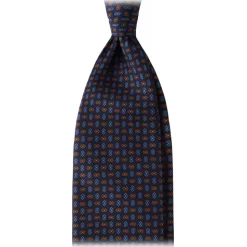 Viola Milano - Mystix Floral Selftipped Italian Silk Tie - Navy - Handmade in Italy - Luxury Exclusive Collection - Avvenice
