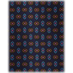 Viola Milano - Mystix Floral Selftipped Italian Silk Tie - Navy - Handmade in Italy - Luxury Exclusive Collection - Avvenice