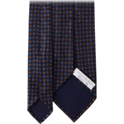 Viola Milano - Mystix Floral Selftipped Italian Silk Tie - Navy - Handmade in Italy - Luxury Exclusive Collection - Avvenice