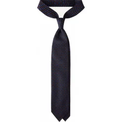 Viola Milano - Mystix Floral Selftipped Italian Silk Tie - Navy - Handmade in Italy - Luxury Exclusive Collection - Avvenice