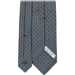 Viola Milano - Mystix Floral Selftipped Italian Silk Tie - Grey - Handmade in Italy - Luxury Exclusive Collection - Avvenice