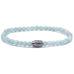 Viola Milano - Natural 4 mm Gemstone Bracelet - Amazonite - Handmade in Italy - Luxury Exclusive Collection - Avvenice