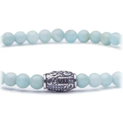 Viola Milano - Natural 4 mm Gemstone Bracelet - Amazonite - Handmade in Italy - Luxury Exclusive Collection - Avvenice