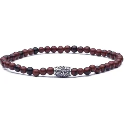 Viola Milano - Natural 4 mm Gemstone Bracelet - Tuscan Red - Handmade in Italy - Luxury Exclusive Collection - Avvenice