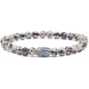 Viola Milano - Natural 6 mm Gemstone Bracelet - White Jaguar - Handmade in Italy - Luxury Exclusive Collection - Avvenice