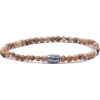 Viola Milano - Natural 4 mm Gemstone Bracelet - Fossil Wood - Handmade in Italy - Luxury Exclusive Collection - Avvenice