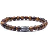 Viola Milano - Natural 6 mm Gemstone Bracelet - Tiger Eye - Handmade in Italy - Luxury Exclusive Collection - Avvenice