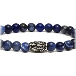 Viola Milano - Natural 6 mm Gemstone Bracelet - Blue Sky - Handmade in Italy - Luxury Exclusive Collection - Avvenice