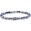 Viola Milano - Natural 4 mm Gemstone Bracelet - Denim Sky - Handmade in Italy - Luxury Exclusive Collection - Avvenice