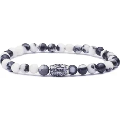 Viola Milano - Natural 6 mm Gemstone Bracelet - Thirty Shades of Grey - Handmade in Italy - Luxury Exclusive Collection - Avvenice