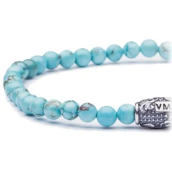 Viola Milano - Natural 4 mm Gemstone Bracelet - Turquoise - Handmade in Italy - Luxury Exclusive Collection - Avvenice