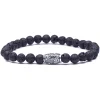 Viola Milano - Natural 6 mm Gemstone Bracelet - Black Igneous - Handmade in Italy - Luxury Exclusive Collection - Avvenice