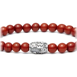 Viola Milano - Natural 6 mm Gemstone Bracelet - Blood - Handmade in Italy - Luxury Exclusive Collection - Avvenice