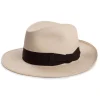 Viola Milano - Natural Panama Hat Italia with Contrasting Gross Grain - Brown - Handmade in Italy - Luxury Exclusive Collection - Avvenice