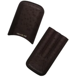 Viola Milano - Ostrich Cigar Case - Brown - Handmade in Italy - Luxury Exclusive Collection - Avvenice